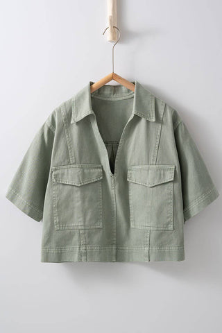 Pastel Collared Camp Shirt : ICE BLUE