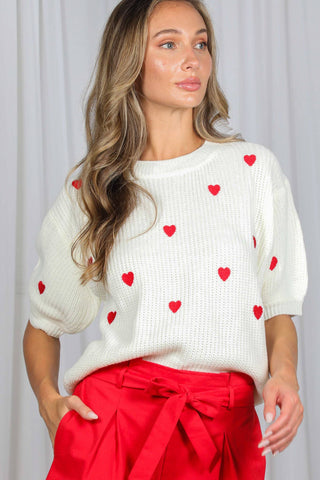 Windsor Heart Sweater: Red