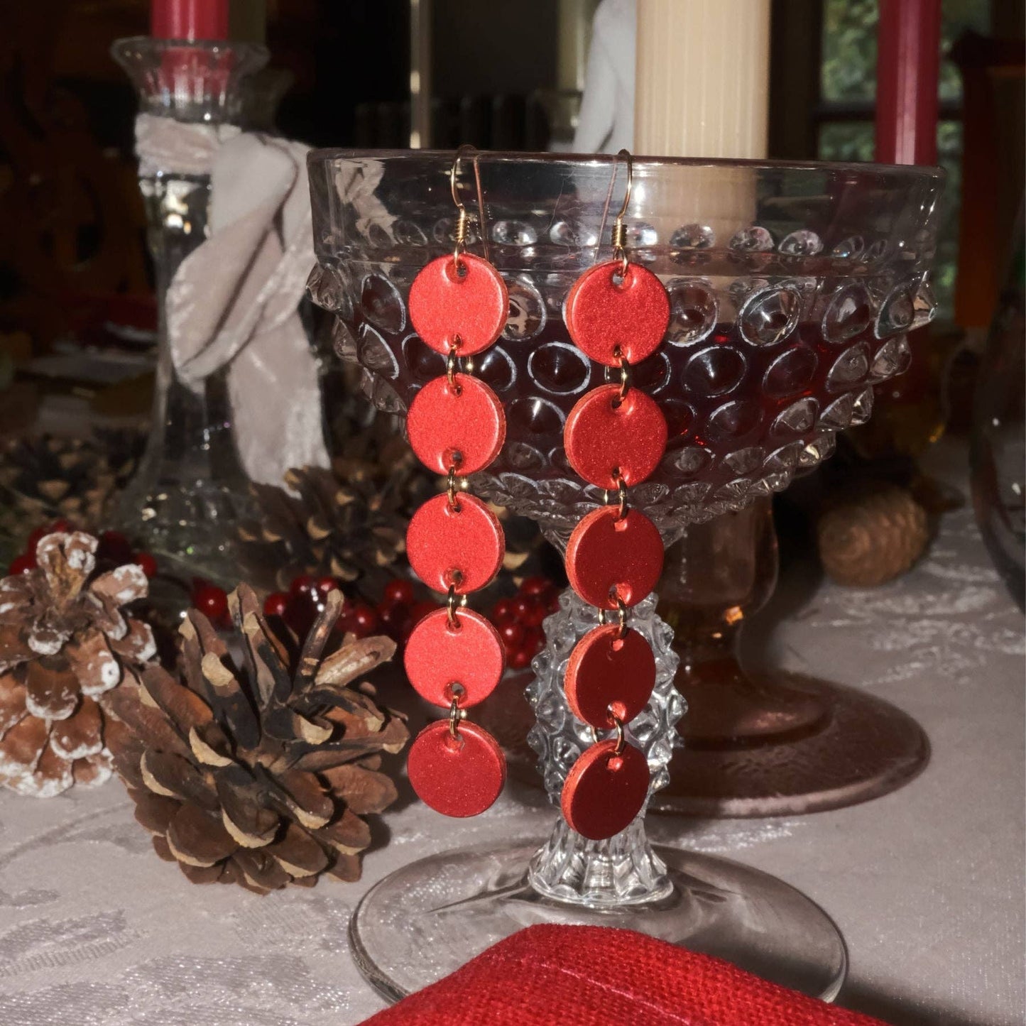 Crimson Shimmer Sylvie Earrings