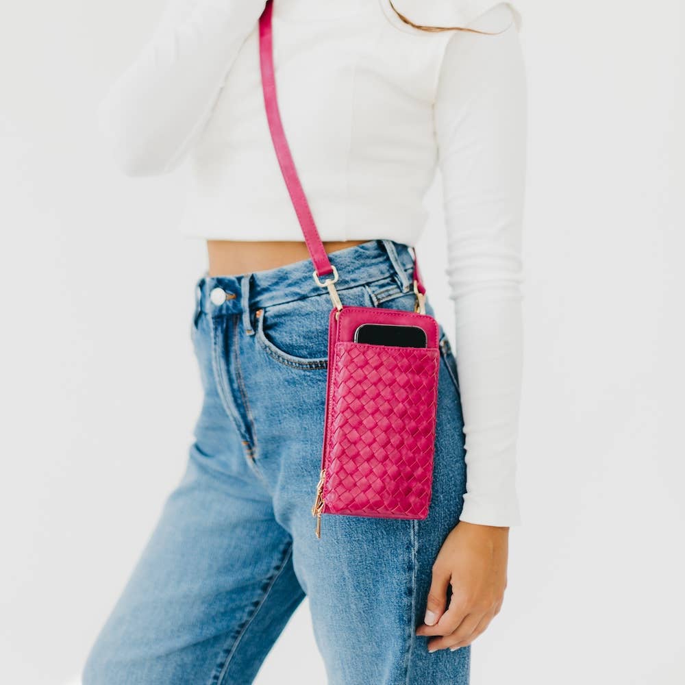 Woven Double Duty Phone Bag : Woven Brown