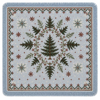 Tala Mahj Sweater Weather - Holiday Mahjong Mat with Winter Blue Fringe