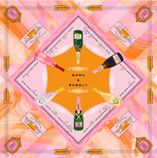 Bams & Bubbly Mahjong Mat: Champagne Collection: 33" x 33"