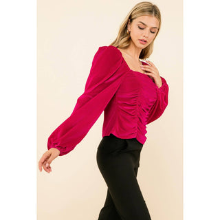 Lilla Velvet Ruched Top