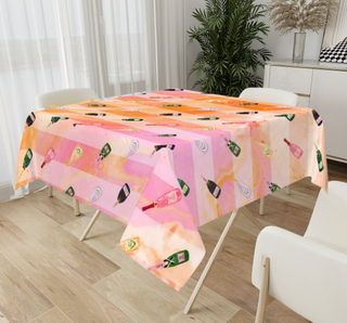 Champagne Mahjong Tablecloth – “Poppin’ Champs” Print: 54" x 54"