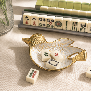 Golden Ivory Bird Dice Dish