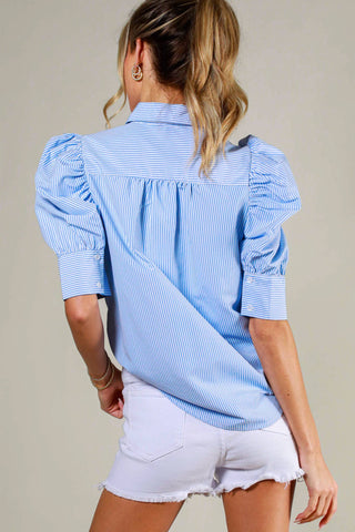 Valentina Striped Top: Lilac