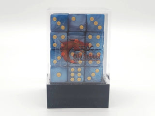 Old School 36ct 12mm D6 Dice Set: Pearl Drop - Ocean w/ Gold
