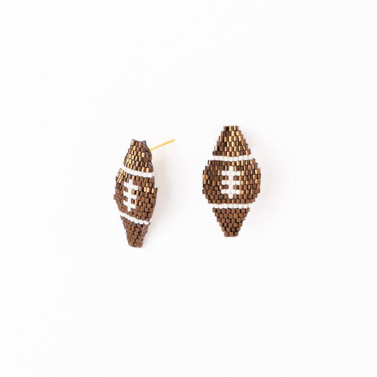 Game Day Luxe Football Earrings: Bronze