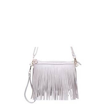 CROSSBODY FRINGE BAG: Fuchsia