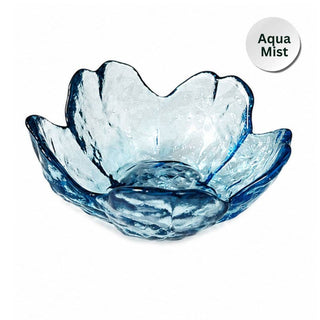 Aqua Mist Glass Flower Dice Dish