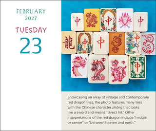 Art of Mahjong 2027 Day-to-Day Calendar by Katherine  Hartman: Calendar; 640 pages / English
