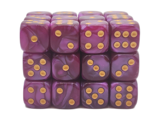 36ct 12mm D6 Dice Set: Pearl Drop - Lavender w/ Gold
