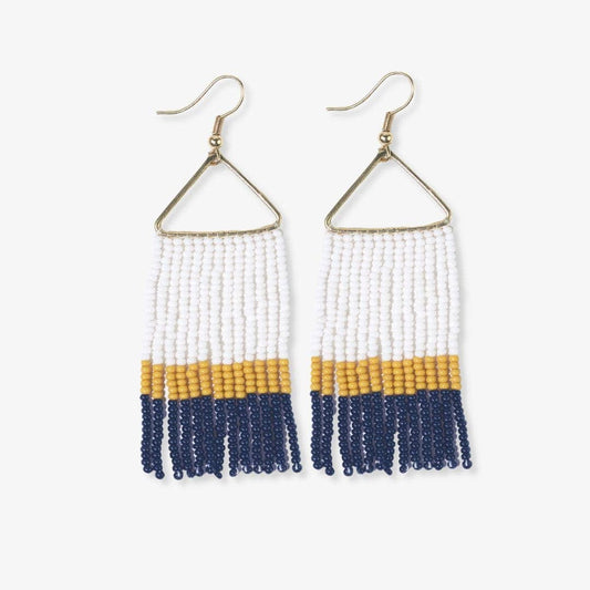 Whitney Color Block Beaded Fringe Earrings