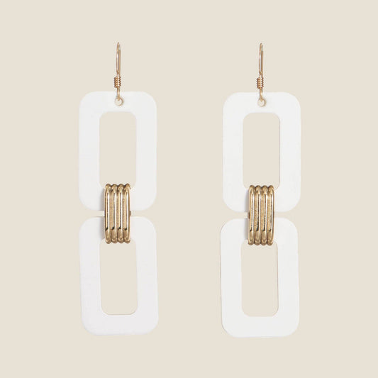Blakely Earrings: White