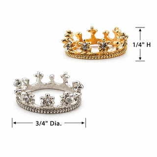 Pack of 3 Miniature Royal Crowns (1/4" H x 3/4" Dia)