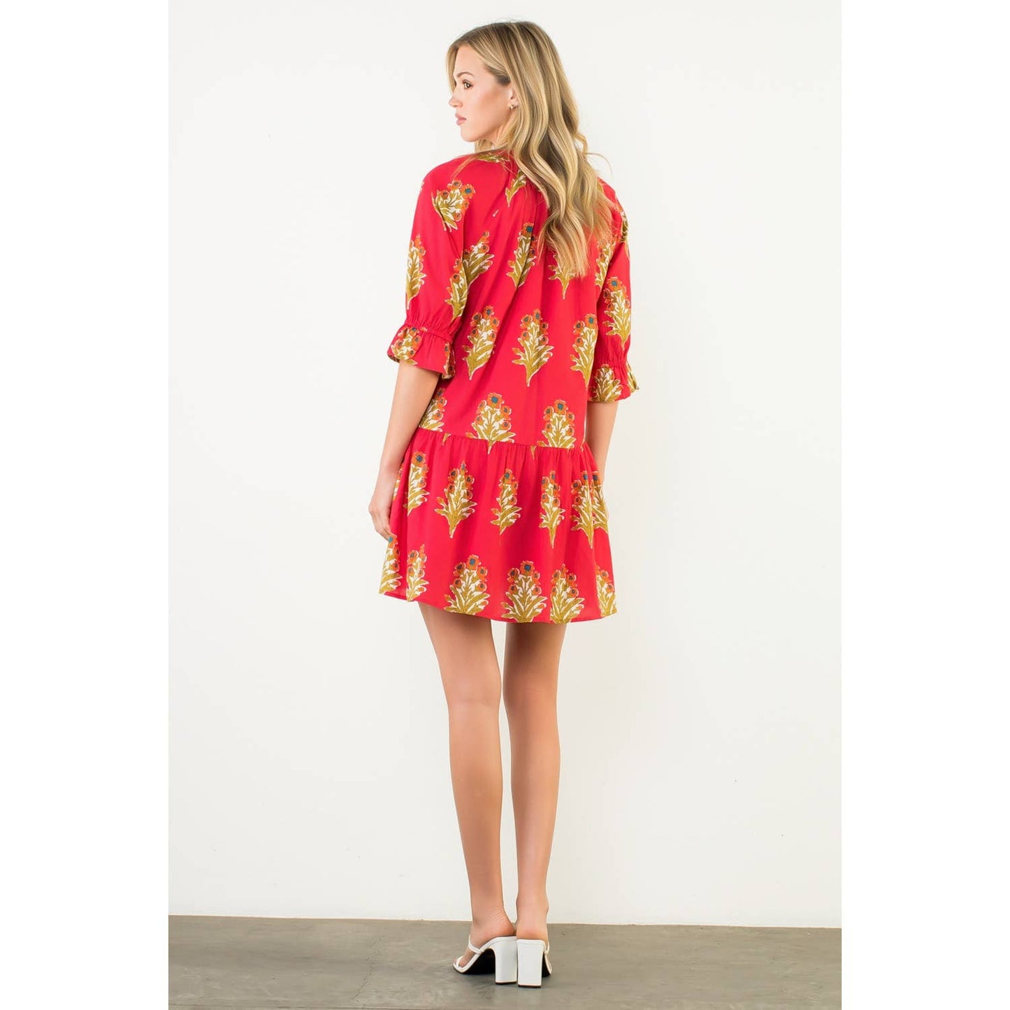 Ayla Floral Detailed V-Neck Dress