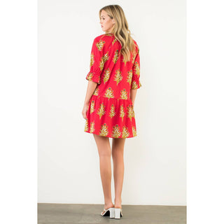 Ayla Floral Detailed V-Neck Dress