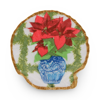 Poinsettia Shell Dice Dish