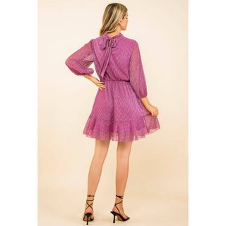 Cecille Metallic Mesh Dress