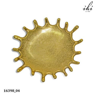 Textured Gold Oval Splash Plate Small