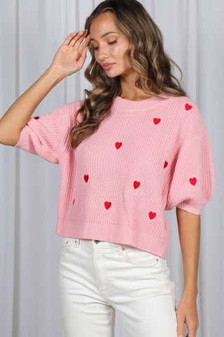 Windsor Heart Sweater: Red