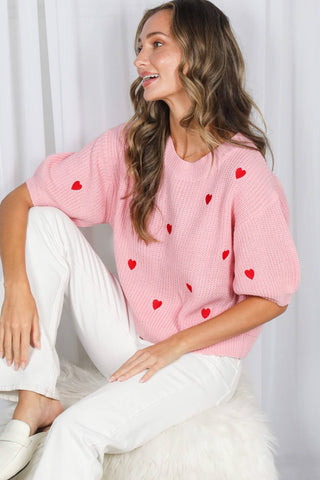 Windsor Heart Sweater: Red