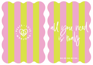 Stripes Mahjong Tile Shufflers (Set of 2): Yellow & Pink Stripes - all you need is mahj