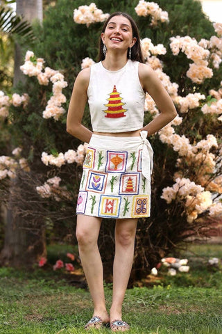 Mahjong Muse Embellished Skirt