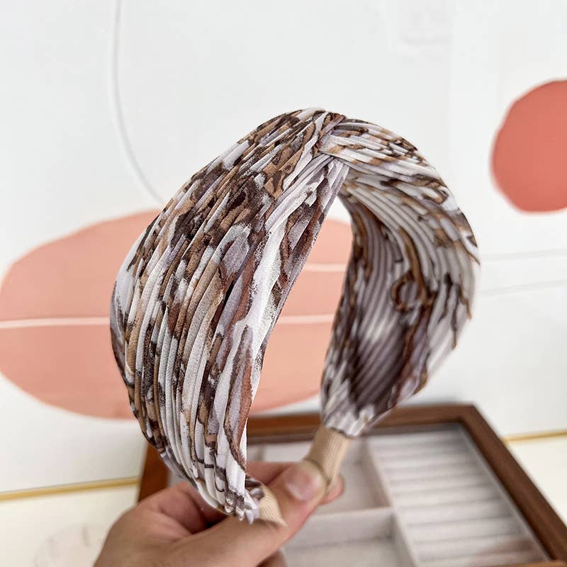 Pleated Watercolor Twist Headband