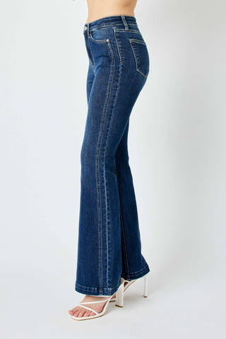 HW Angled Side Seam Detail Flare: DK / 7(28)