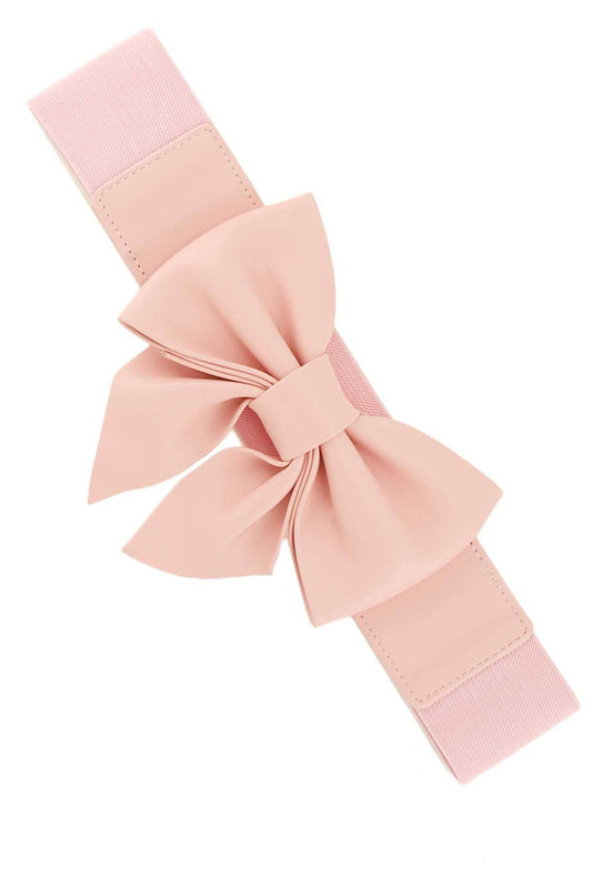 VINTAGE WIDE RIBBON ELASTIC BELT DB1238: Pink