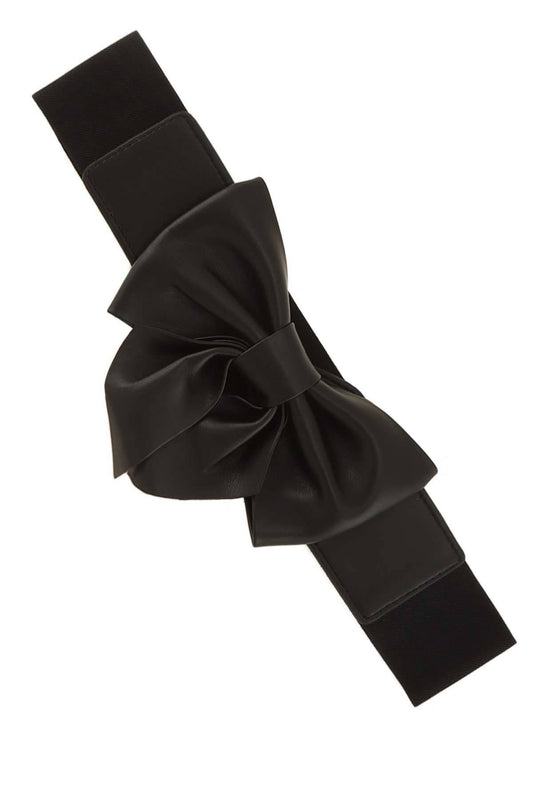 VINTAGE WIDE RIBBON ELASTIC BELT DB1238: Black