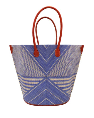 Mariposa Large Straw Tote Bag: Coral