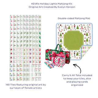 Holiday Lights Mahjong Tiles, Mat and Tote Kit (Preorder)