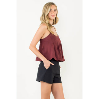 Suede Tank Top: WINE / XS-S-M-L(1-2-2-1)