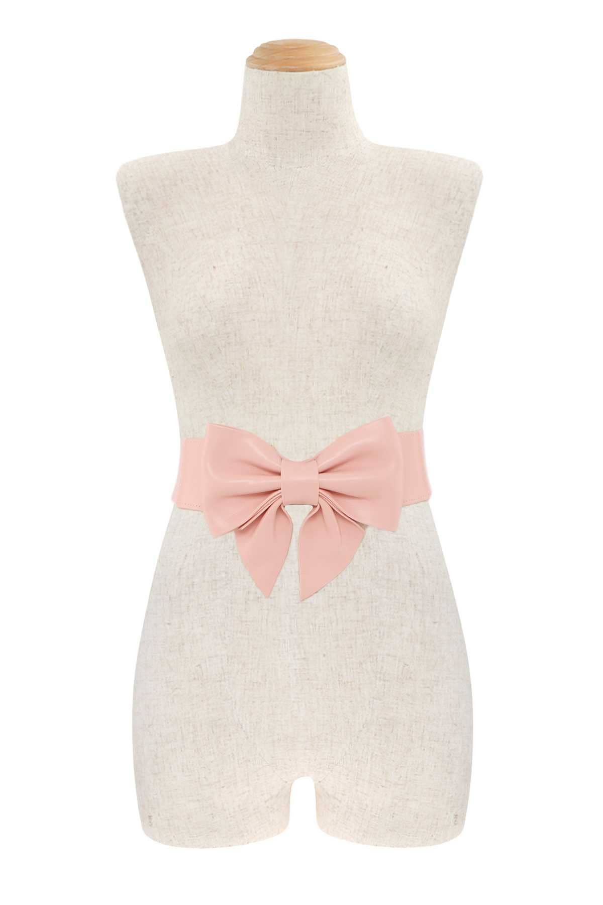 VINTAGE WIDE RIBBON ELASTIC BELT DB1238: Pink