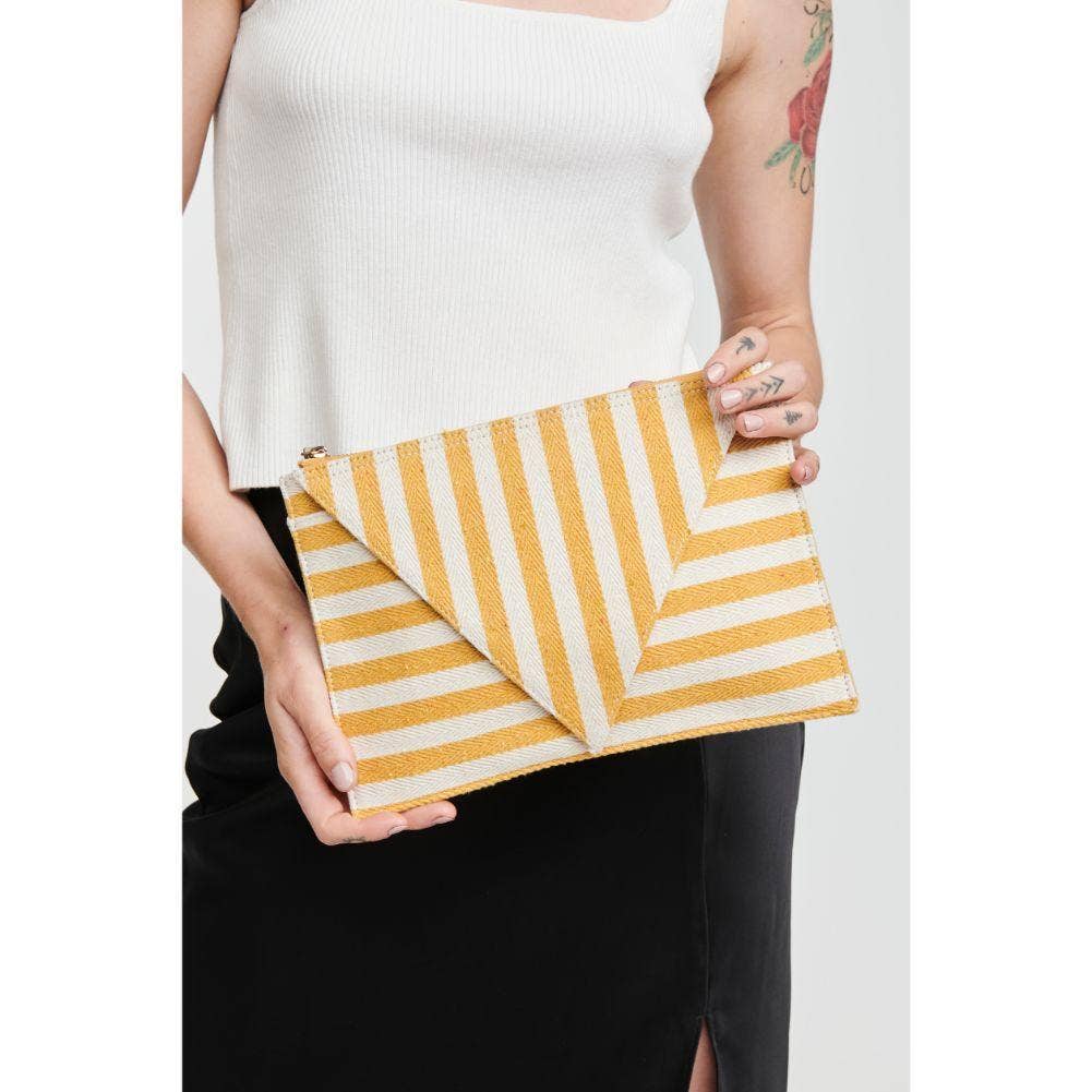 Barcelona Striped Fabric Crossbody: Black