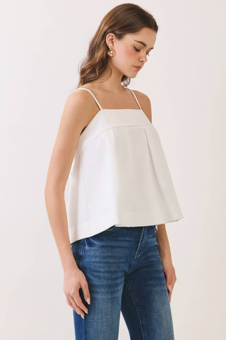 CT9854-Bow Back Detail Spaghetti Strap Cami Top: Red / L