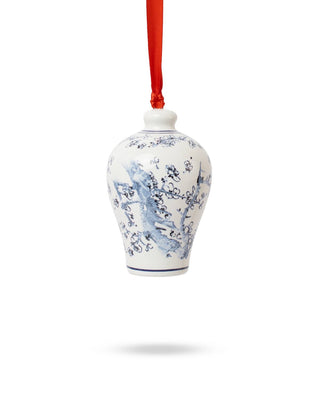 Lillian Chinoiserie Ornament   White/Blue   2x2x3.5