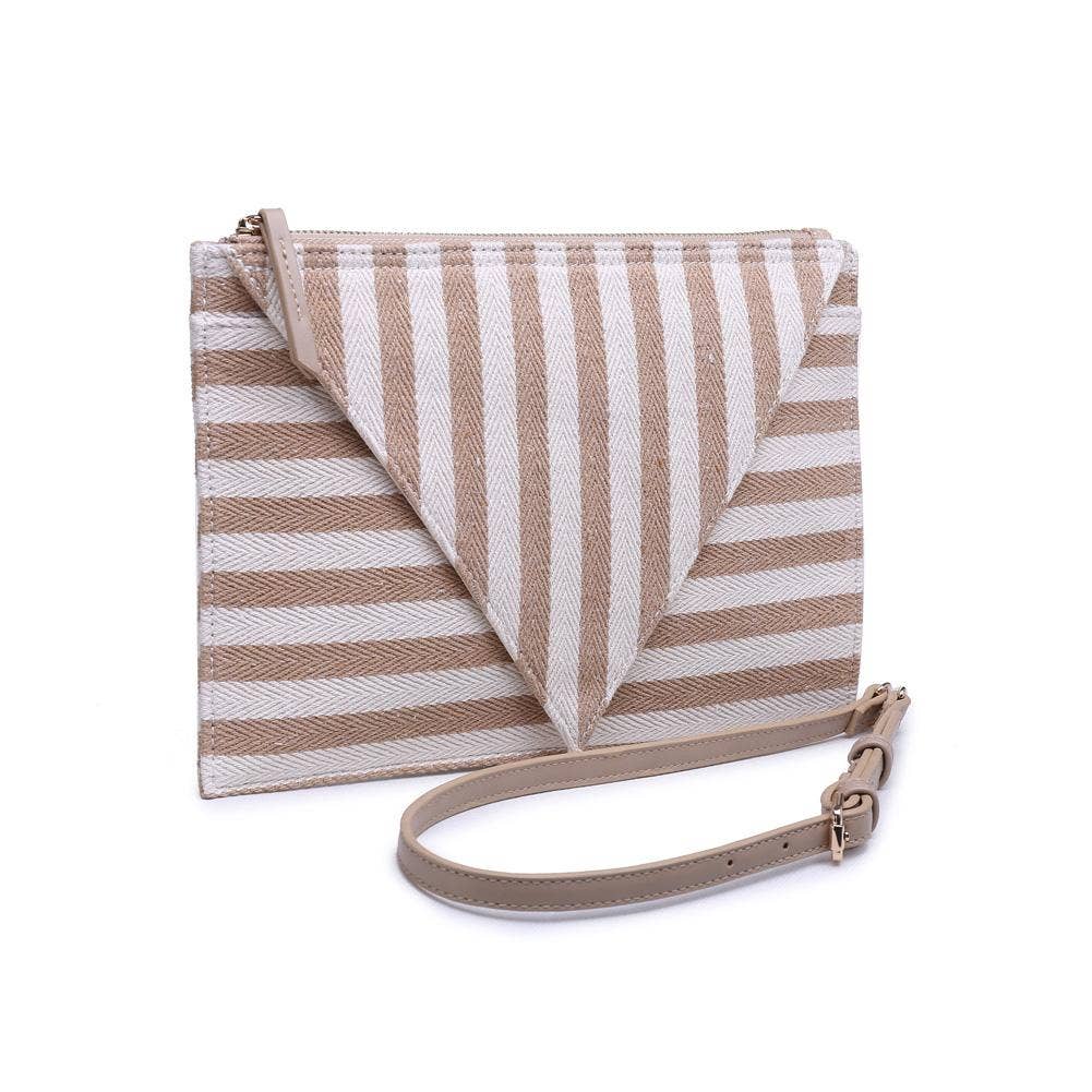 Barcelona Striped Fabric Crossbody: Black