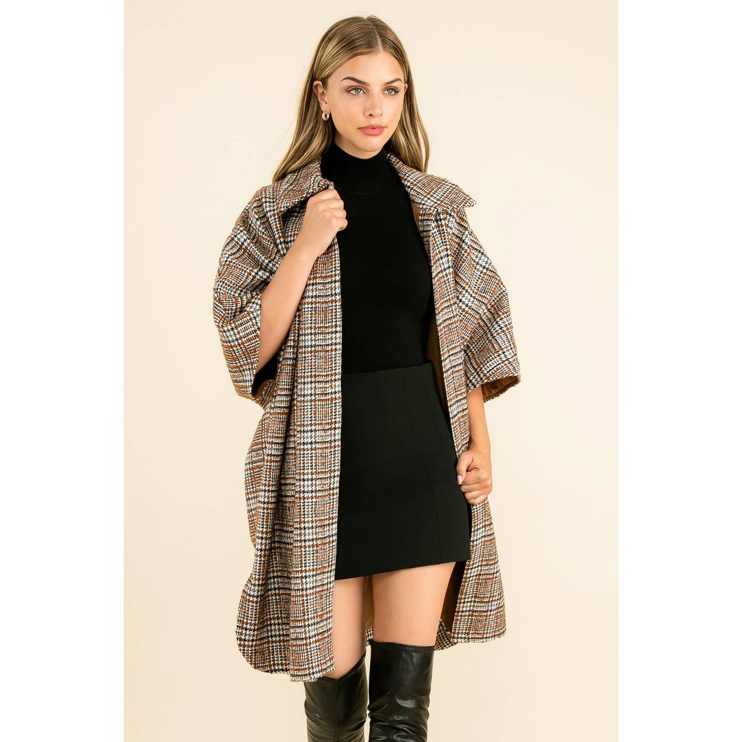 Myra Plaid Long Coat