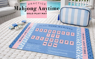 Mahjong Solo Practice Mat: Blue Palm