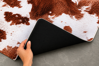 Highland Cow Hide Safari Club Mahjong Mat