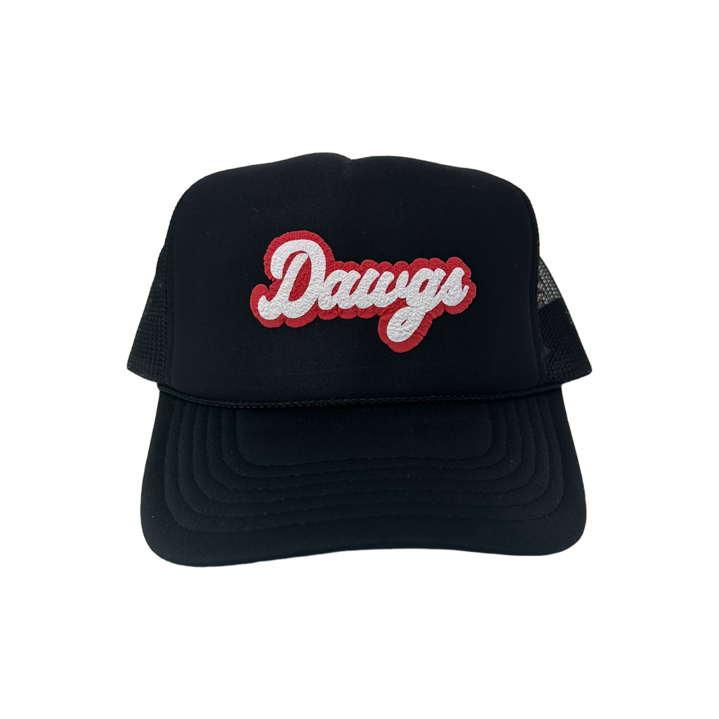 Dawgs Trucker Hat: Black/White/Red