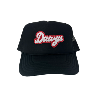 Dawgs Trucker Hat: Black/White/Red