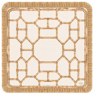 Tala Mahj The Veranda Mahjong Mat - Bamboo Neutral with Rattan Fringe