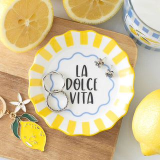 Yellow Striped La Dolce Vita Dice Dish