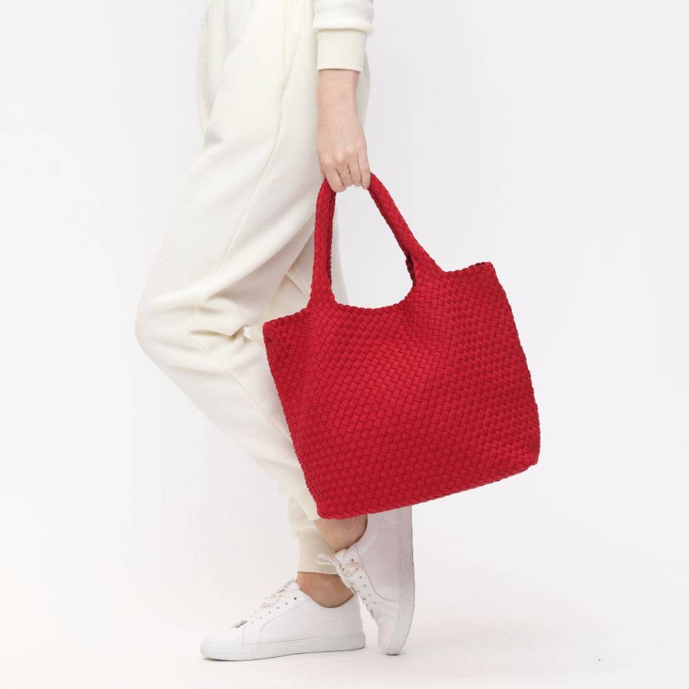 Sky's The Limit - Medium Woven Neoprene Tote: Chocolate