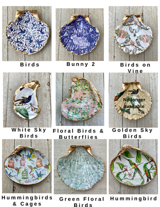 Decoupage Shells - Birds, Butterflies, and Nature Collection: Hot Pink Leopards / Scallop