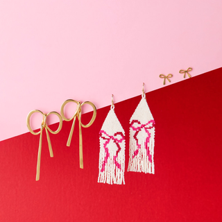 Delilah Pink Bow Earrings